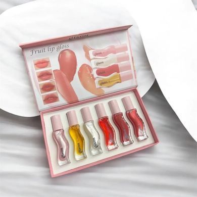 Подарочный набор блесков для губ с глянцевым эффектом Gisou Fruit Lip Gloss Set 6 штук