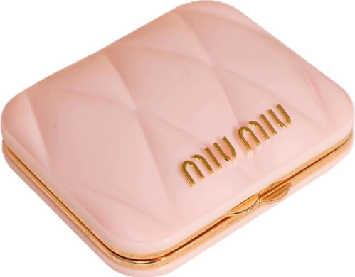 Фото Компактне дзеркальце Miu Miu Blush Pink Quilted Compact Mirror Blush Pink Quilted Compact Mirror
