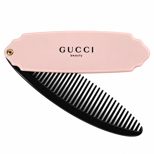 Фото Компактний складаний гребінець для розчісування волосся Gucci Beauty Folding Comb ніжно-рожевий Складаний гребінець Gucci
