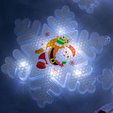 Фото Гирлянда штора фигурки 3Д снеговика и снежинки 3м/70см 95 Led белый 0910322