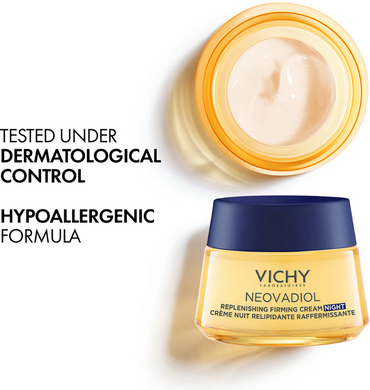 Фото Нічний зволожуючий крем для обличчя Vichy Neovadiol Post-Menopause Nuit, 50 мл Post-Menopause Nuit