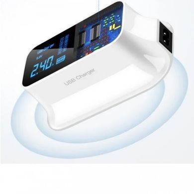 Фото Зарядний пристрій 8 USB портів із дисплеєм Type-C (cd A19Q) YC-CDA19Q