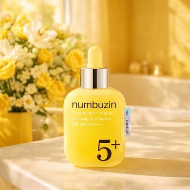 Сонцезахисна сироватка для обличчя Numbuzin No.5+ Glutathione Vitamin Tone-Up Sun Serum SPF50+ PA++++ 30 мл