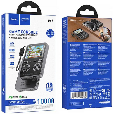 Фото Павербанк 10000mAh з встроенной игровой консолью быстрой зарядкой и кабелем Type-C HOCO Q47 Q47