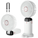 Вентилятор ручной с аккумулятором и дисплеем и ремешком Led Digital Display Fan N15 White