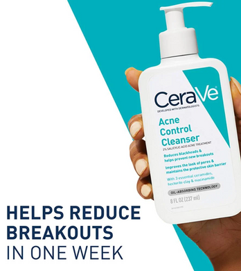 Фото Очищающая гель-пенка для лица CeraVe Acne Control Cleanser, 237 мл Acne Control Cleanser