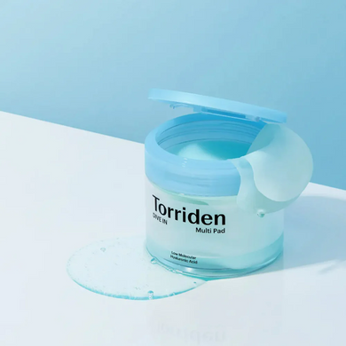Фото Зволожувальні патчі з тонером для обличчя Torriden DIVE-IN Hyaluronic Acid Multi Pad 160 мл / 80 штук DIVE-IN
