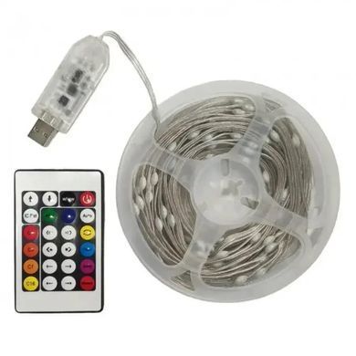 Фото Світлодіодна гірлянда стрічка Led RGB 10м з пультом Led10