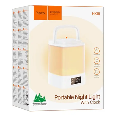 Фото Нічник з годинником Hoco HX15 Portable Night Light With Clock HX15