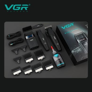 Фото VGR V-640 S3 Barber Combo 3 в 1 набор для стрижки волос, бороды и бритья черный V-640 S3