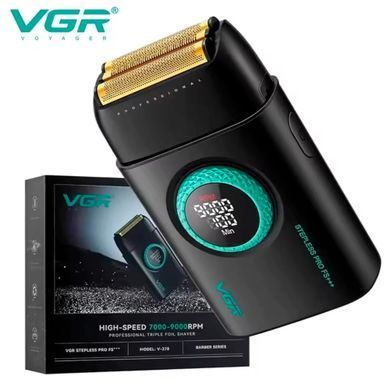 Фото Електробритва шейвер VGR V-378 Professional Barber з LED-дисплеєм чорний VGR V-378