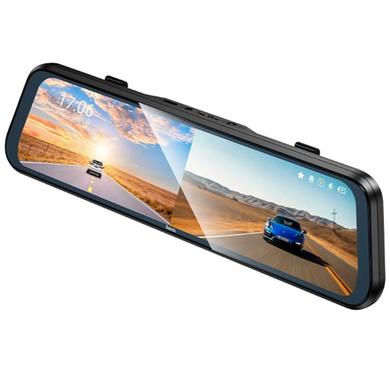 Фото Автомобильный видеорегистратор-зеркало с камерой заднего вида 9.66" Hoco DV16 RoadSafety Smart Black DV16