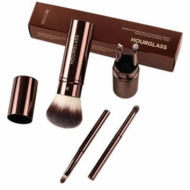 Фото Компактный набор кистей для лица и глаз 5 в 1 в футляре Hourglass Travel Brush Set Набір пензлів 5 в 1